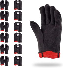 Brown Polyester and Cotton Jersey Gloves for Men