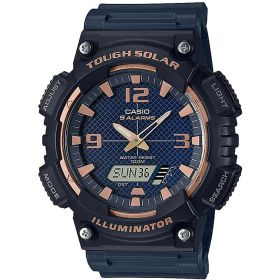 Casio Men's Ana-Digi Solar 100m Black Stainless Steel/Resin Watch AQS810W-2A3V