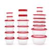 40 Piece Food Reusable Storage Set,Food Containers for Storing fruits, Meat, Vegetables. Red, Total of 12.6 Qts