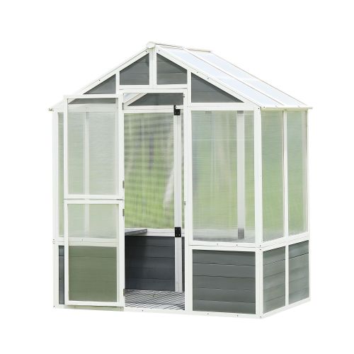 Greenhouse, Wooden Greenhouse Polycarbonate Garden Shed for Plants, 76''x48''x86'' Walk-in Outdoor Plant Gardening Greenhouse for Patio Backyard Lawn Greenhouse, Wooden Greenhouse Polycarbonate Garden Shed for Plants, 76''x48''x86'' Walk-in Outdoor Plant Gardening Greenhouse for Patio Backyard Lawn