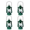 Lot of 4 - Hurricane Kerosene Oil Lantern Emergency Hanging Light Lamp - Green - 8 Inch