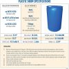 Water Storage Barrel 55-Gallon Drum, 22.95"L x 22.95"W x 35.13"H, Blue