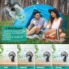 Foldable Camping Fan with Emergency Power Bank 270° Oscillating Rechargeable Tripod Fan for Hiking Fishing Personal Desk Fan with 4 Speeds 3 Brightnes