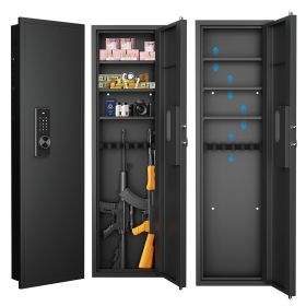 53" Passwod Touch Panel In-Wall Safe,Hidden Wall Gun Safe for Rifles with Adjustable Shelves (Color: as Pic)