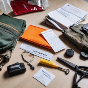 Icon for survival gear, emergency preparedness, disaster kits, car emergency kits, home survival kits, first aid kits, survival food, water storage, and practical safety gear topic